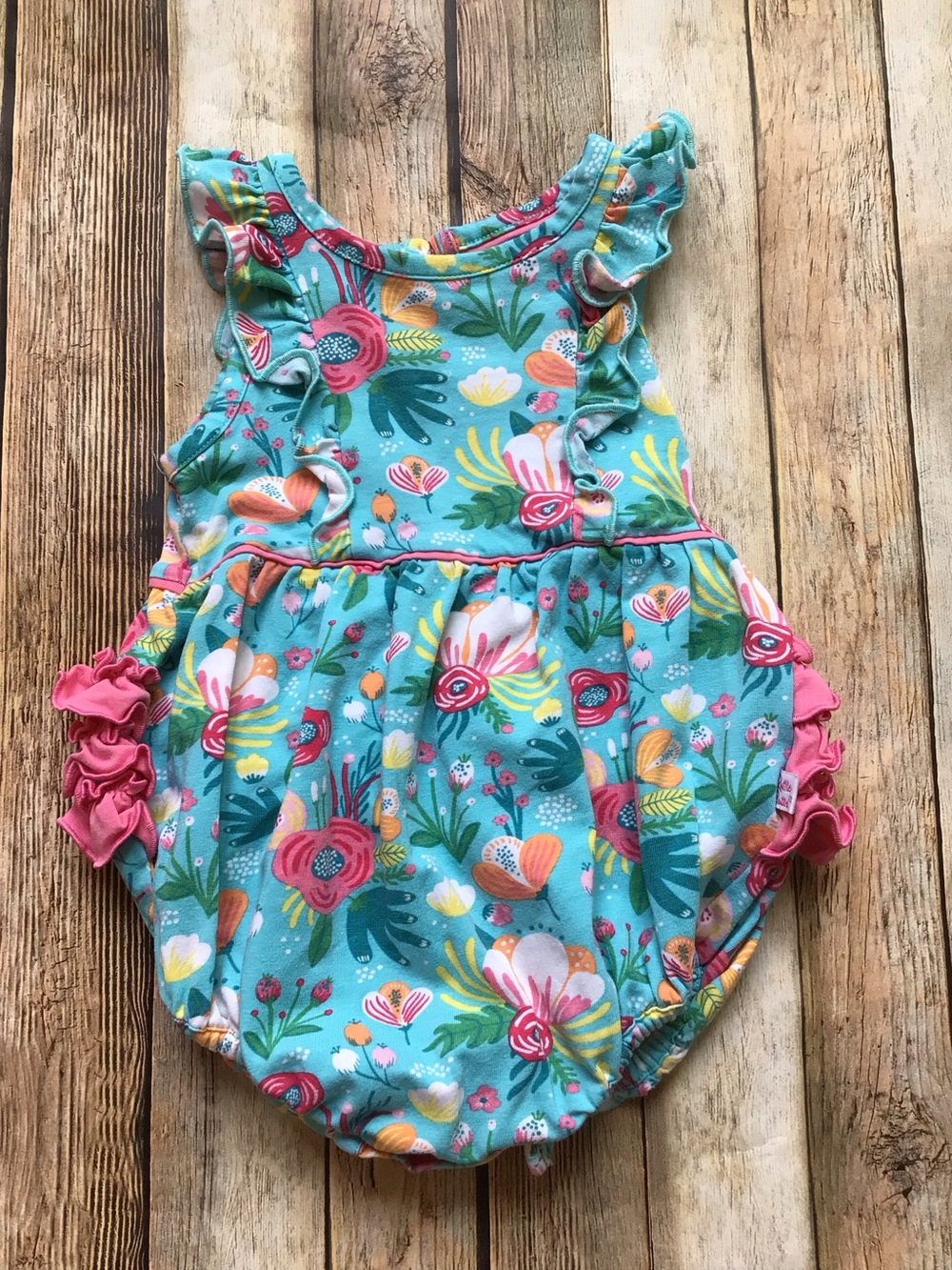 Ruffle Butts Floral Tank Waterfall Bubble Romper